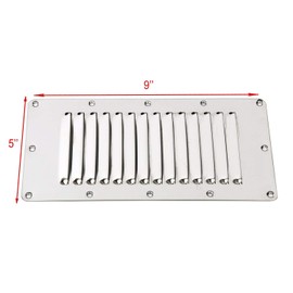 Amarine Made Stainless Steel Stamped Louvered Vent Rectangular Marine Vent for Yachts and Boats - 07720S - 5" X 9" (4)