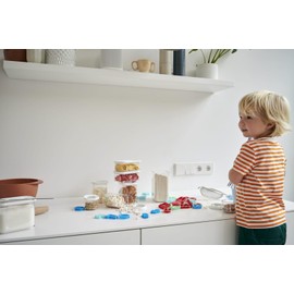 MEPAL Modula - Contenedor pequeño transparente para almacenamiento de alimentos, 6 onzas/175 ml, perfecto para productos secos, apto para lavaplatos, tapa blanca enmarcada | Sin BPA | Fabricado en