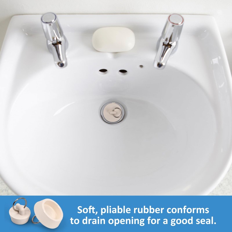 4 Pack Rubber Plug with Hanger, Universal Drain Plug for