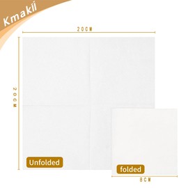 Cocktail Napkins Disposable Beverage Bar Napkins Black Linen-Like Square Napkins Party or Wedding 20×20cm,White,100 Pack