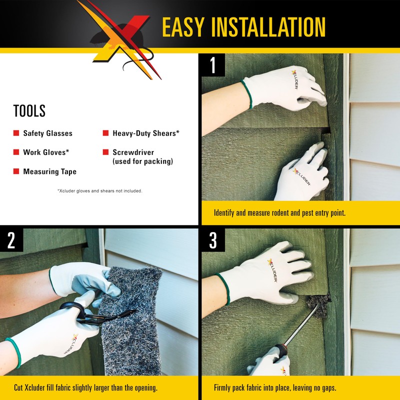 Xcluder Rodent Control Fill Fabric Roll, 4” x 10’ Stainless