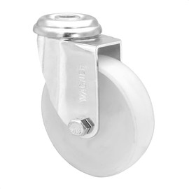 WAGNER Swivel Castor with Back Hole Diameter 100 mm Height 125 mm Galvanised Steel White Load Capacity 75 kg 23160001