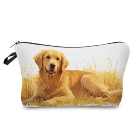 Livel lhood Golden Retriever Makeup Bag Cute Small Organizer Zipper Pouch Golden Retriever Cosmetic Bag Birthday Present for Women Friends -3