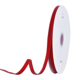 YAMA 3/8 Inch Red Velvet Ribbon, 25 Yards Single Face Velvet Ribbon for Flower Bouquets, Hair, Choker, Wreaths, Gift Wrapping and DIY Craft