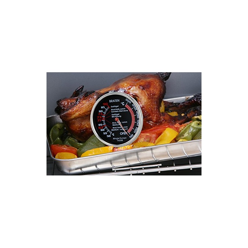SUNARTIS - Bratenthermometer mit Antihaftbeschichtung | Hochwertiges Edelstahl Bratenthermometer. Fleischthermometer