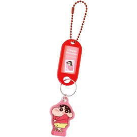Tees Factory Crayon Shin-chan Name Tag Key Chain Aka, Approx. H 4.1 x W 1.1 x D 0.1 inches (106 x 28 x 3 mm) (excluding ball chain) KS-5546249AK