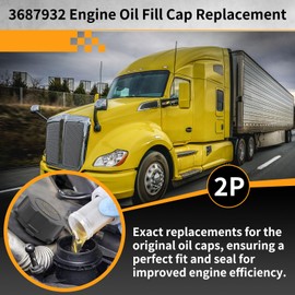 2 tapas de repuesto de aceite de motor compatibles con motores Cummins ISX ISX15 ISZ13 QSX15 en Peterbilt, planeador y Volvo VNL Gen, reemplaza 3687932, 2869221, 3104375