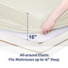 PiccoCasa 100GSM Microfiber Striped Bed Fitted Sheet, 16 Inch Deep