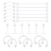 D.Bella Clear Stainless Steel Flexible Acrylic Cartilage Bar 16g 14g,