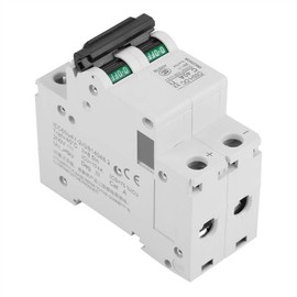 2P C65H-DC 250V DC Miniature Circuit Breaker DIN Rail Photovoltaic Switch for Solar Panels Grid System White(40A)