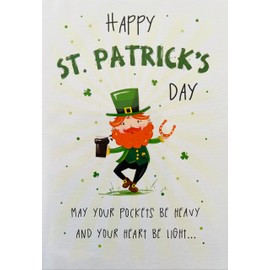 Regal Publishing Happy St Patrick's Day Card Leprechaun - 7x5 inches