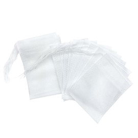 BlingKingdom 100pcs Tea Bags Empty Tea Filter Bags Ground Coffee Bags Safe and Natural Material Coffee Filter Bag Disposable Infuser with Drawstring for Loose Leaf Tea 2.4 x 3.1inch (White)