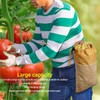 Orchard Picking Bag Canvas Leather Waist Hanging Fruit Harvest Bag