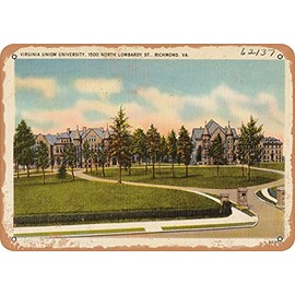 10 x 14 METAL SIGN - Virginia Postcard - Virginia Union University, 1500 North Lombardy St, Richmond, VA. - Vintage Rusty Look