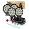 Nilight LED Pods 4Pcs 4.5Inch 42W Round Flood Off Road