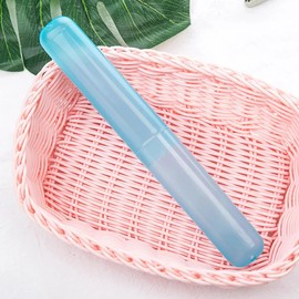 Blue Plastic Toothbrush Case Portable Travel Camping Toothbrush Storage Box Makeup Brush Holder Dust-Proof Cover with Breathable Air Hole Nice and Attractive，Accessories，Toothbrush Travel Containers