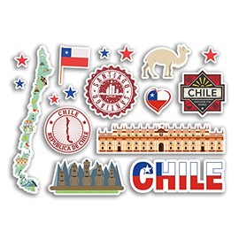 A5 Sticker Sheet Chile Vinyl Stickers - Landmarks Culture Map Country Holiday Flag Travel #78480