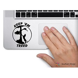 Keep'em treed 3x3.5 Black Dog Hunting Rifle Outdoors racooon Coon United States Color Sticker State Decal Vinyl - Made and Shipped in USA