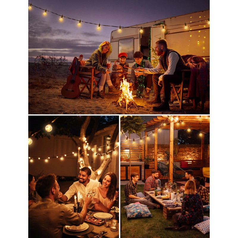 Brightown String Lights Outdoor Waterproof with Remote Cable Ties, 108FT