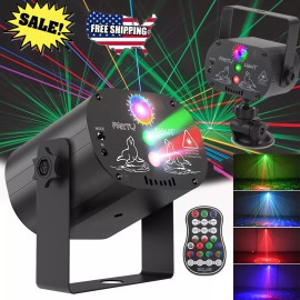 UKING 240 Pattern Projector Stage laser Light LED RGB Party KTV Club Disco Ball Light - Laser light+Remote control+Suction cup