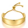 WOWORAMA Gold Wide Bangle Slider Bracelet for Women 14K Gold