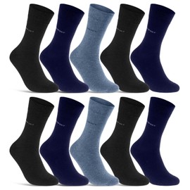 10 Pairs of Comfort Socks without Elastic and without Seams, for Men and Women, Cotton Comfort Cuff