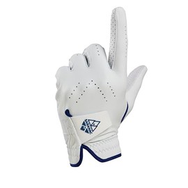 Saranac Premium Cabretta Leather Enhanced Grip Golf Glove 2-Pack, Men's Right Hand, White/Navy, Medium