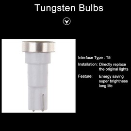 cciyu T5 PC74 74 73 COB LED Light Bulbs Instrument Panel Gauge Dash light With Scoket,6Pack White