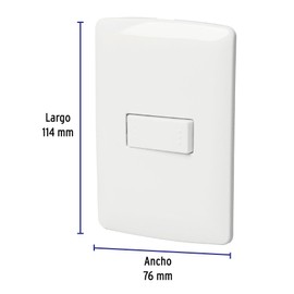 Volteck PA-APSE-EIB, Placa armada 1 interruptor escalera color blanco línea Italiana