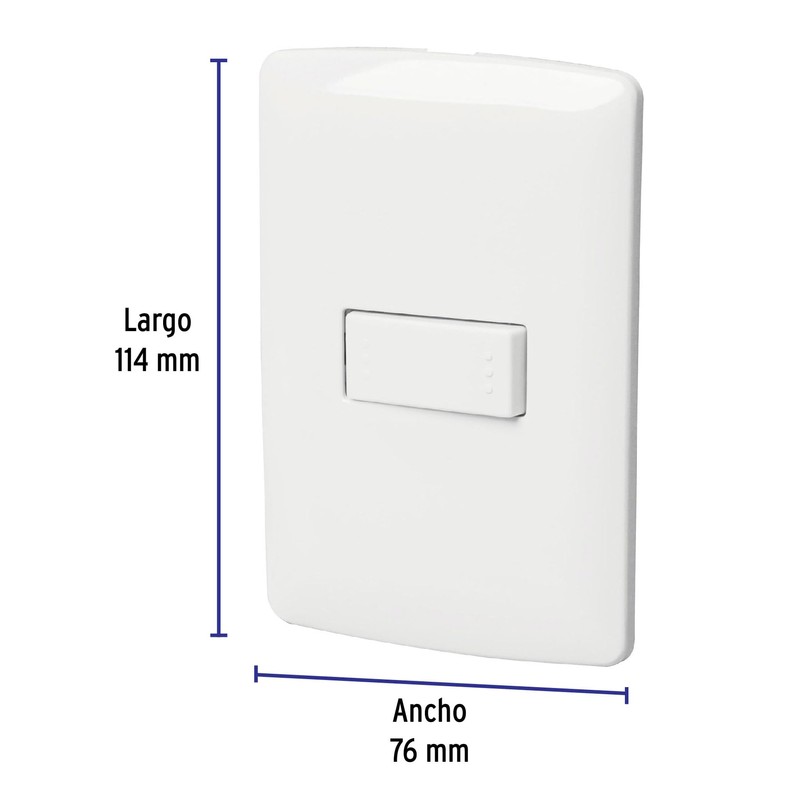 Volteck PA-APSE-EIB, Placa armada 1 interruptor escalera color blanco línea