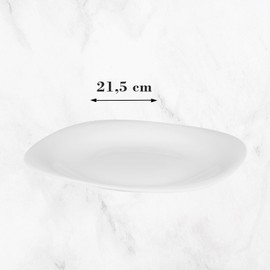 GALICJA Quadro Dessert Plate, Dinner Plate, Plates, Dinnerware, Dinner Service, Flat Plate, Dinner Plate, White Dinner Service, Dinnerware Plate, Tableware, Plate, 21.5 cm