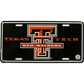 Texas Tech Red Raiders Collegiate Embossed Metal Novelty License Plate Tag Sign