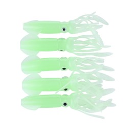 FOLANDO 5 PCS Fishing Squid Lures Kit, Glow Squid Lure Soft Bait Fishing Lures Octopus Lures Artificial Bait For Bass Pike Trout 10cm/8g