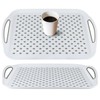 MDLUU Large Non-Slip Serving Tray with Handles, Food Serving Platter,