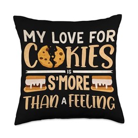 National Cookie Day Chocolate Chip Cookie Designs National Day Chocolate Chip S'More Cookies Throw Pillow, 18x18, Multicolor