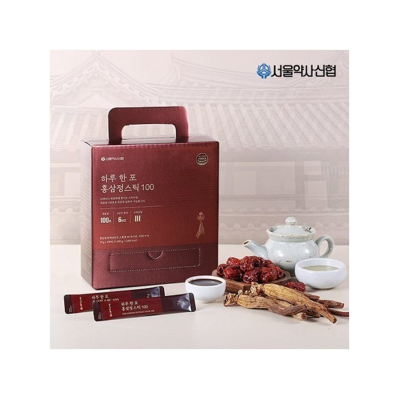 Seoul Pharmacists' Cooperative 하루 한포 홍삼정스틱 100포 5세트 (선물세트) Daily