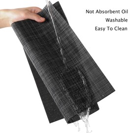 Myir JUN Washable Place Mats, Set of 4, Woven Place Mats, Non-Slip, Tear-Resistant, Heat Resistant, Vinyl Place Mats for Kitchen, Dining Table, Hotel, Place Mats 30 x 43.5 cm (Dark Grey)