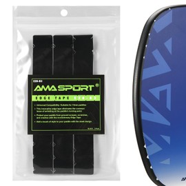 AMA SPORT Pickleball Paddle Edge Guard Tape 3 Pack Edge Protection Tapes 20mm Width Paddle Edge Cover Perfectly Fits Curved Edge Without Wrinkling (Black)