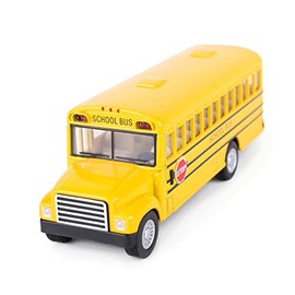 ToylandÂ® 12.5cm Diecast Classic Yellow School Bus With Functional Door & Pull Back Action - Toy Vehicles