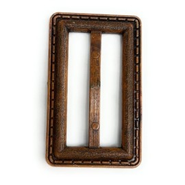 Trims Unlimited Leather BUCKLE- one 2.5'' - faux brown LEATHER,TRENCH AND RAIN COAT Buckle (Belt Sizes 1-7/8'' 50mm) (Tan (Burned Orange))