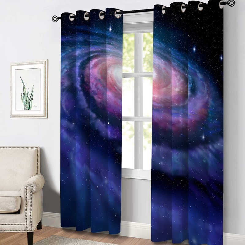 Aimego Galaxy Blackout Curtains Outer Space Universe Nebula Starry Sky