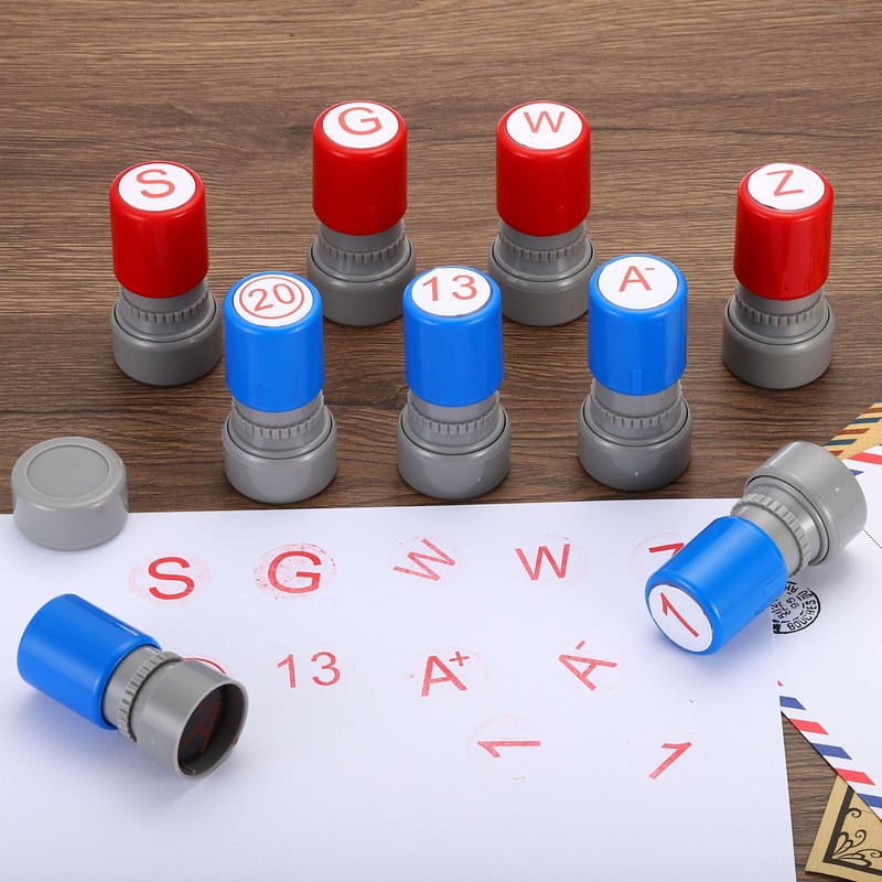 Patikil Self Inking Number Stamps, Numeral 11, Teacher Initial Stamp,