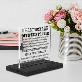 Correctional Officer Gifts Prayer, Corrections Worker Week Appreciation Academy Graduation Gifts, Thank You Gift for Jailer Prison Guard Work Anniversary Desk Decorative Signs
