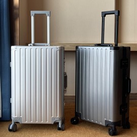 YYW 100% Aluminium Alloy Suitcase, 20 Inch Carry On Suitcase with TSA Lock (Silver,Carry On 20-Inch)