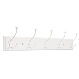 Franklin Brass R32192K-PWW-R Light Duty Flare Tri-Hook Hook Rack, 26-1/2 in. Flat White and White