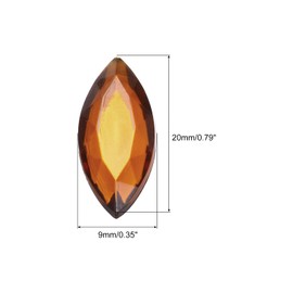 sourcing map 50PCS Acrylic Horse Eye Gems 9x20mm Flat Back Artificial Rhinestones for DIY Crafts Bead Wedding Party Face Painting Jewelry Making Coffee