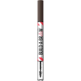 Maybelline Maybelline New York, Build A Brow: 2 in 1 Brow Pen + Sealing Gel, Real-looking, Fuller Brows, Waterproof, Sweat- & Smudge-resistant, 24H Wear, Vegan Formula, Shade 260: Deep Brown