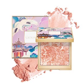 CATKIN Rouge Blush, Baked Powder Blush and Highlighter 2 in 1, Shimmer Creamy Texture, Highly Pigmented, Durable, Feather-Light Formula, Easy to Blend for a Fresh Look, 10 g