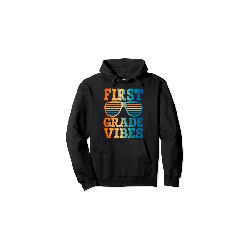 Retro Vintage Sunglasses First Grade Vibes Back To School Pullover