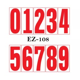 EZ Lettering Car Dealer Window Stickers 5 1/2 Inch Numbers Red and White 24 Packs